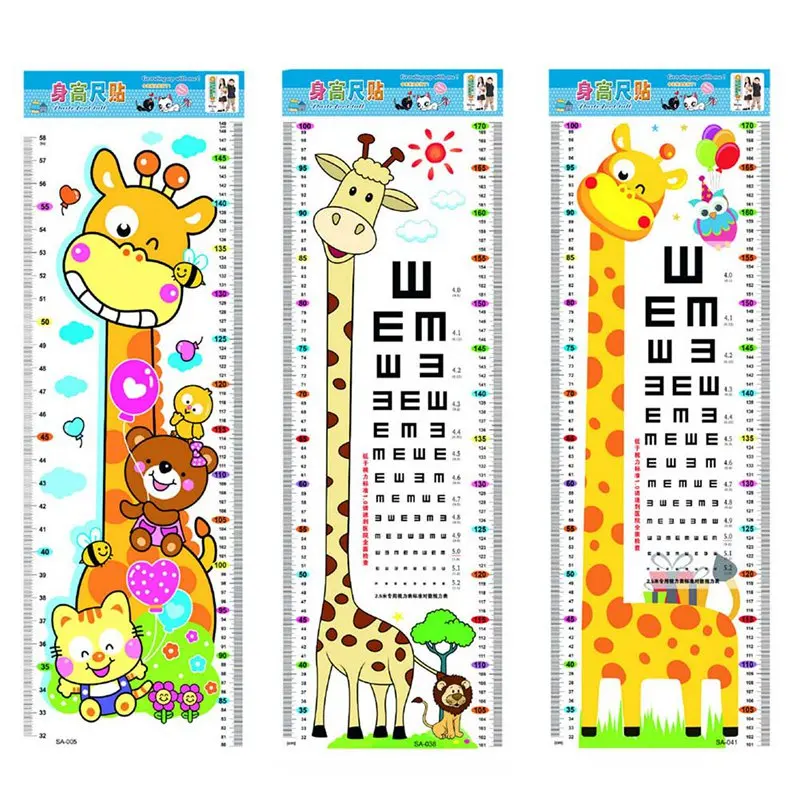 

Cartoon Animals Children Growth Height Measurement Chart Eye Chart Kids Baby Height Wall Sticker Giraffe Sticker Home Decor