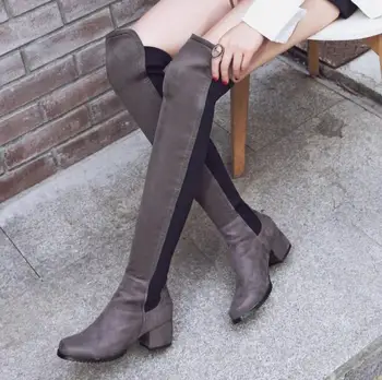 

Chaussure Femme Fashion Size 26-62 Women Pumps Shoes Woman Winter Ladies Over The Knee Boots Sapato Femenino 5cm Heels BYB16126