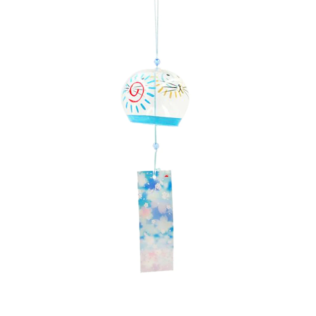 Japanese Culuture Glass Bell Furin Wind Chimes Home Hanging Decor Sunshine Pattern