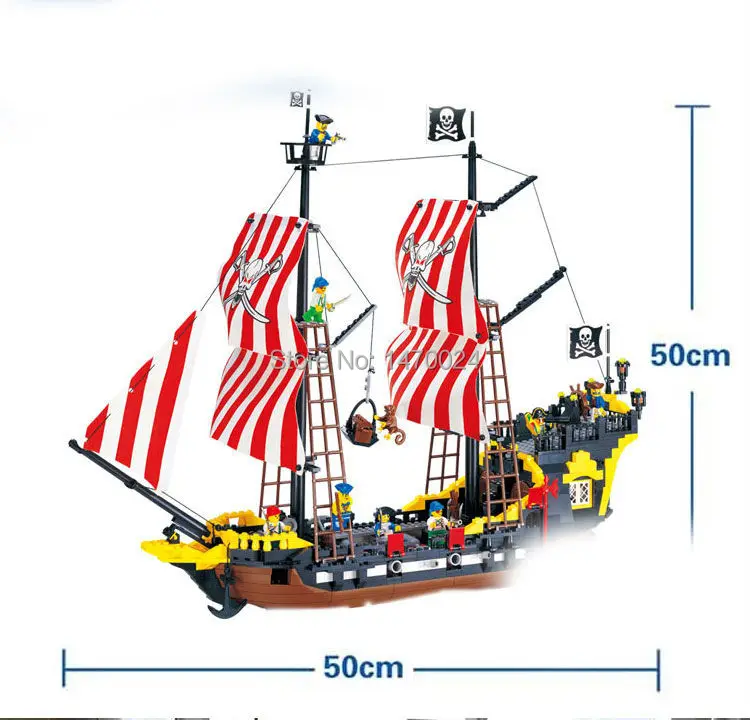870 шт 308 Строительный блок Набор Пираты черный жемчуг боевой корабль 3D Строительный кирпич Развивающие игрушки для хобби для детей Подарки