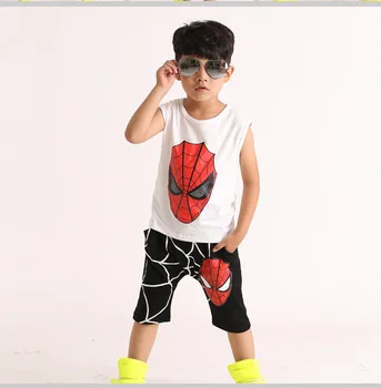 2020 Summer children kids sport clothes sets Spiderman short sleeve T-shirt + pants 2pcs sets boys outfits 2-7 years