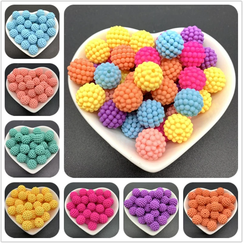 

12mm/Lot 30pcs Acrylic Spaced Beads Colorful Bayberry Beads Round Loose Beads Fit Europe Beads For Jewelry Making