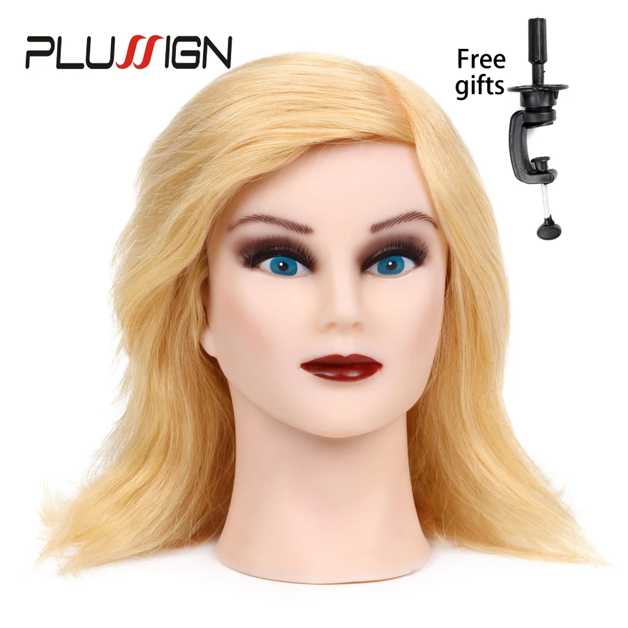 Plussign Female Mannequin Head 100 Human Hair With Stand, 613 12