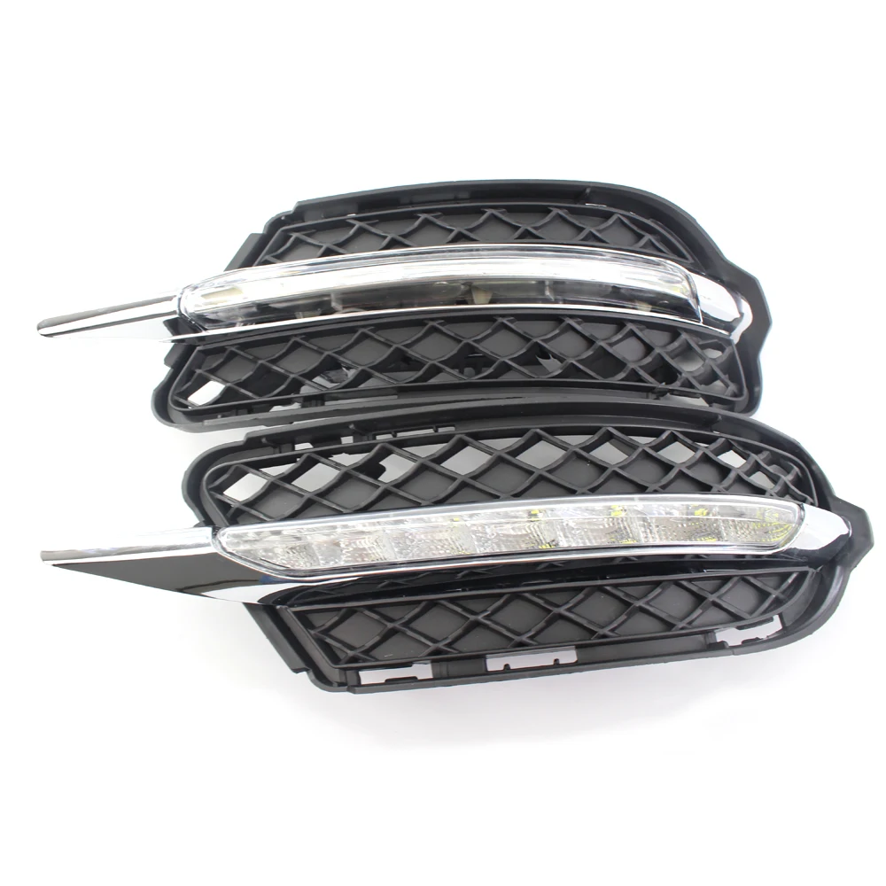  For 10-12 Mercedes W221 Facelift S Class LED Fog Daytime Runing Light Lamp GRILL Grille Trim Cover  - 33059545325
