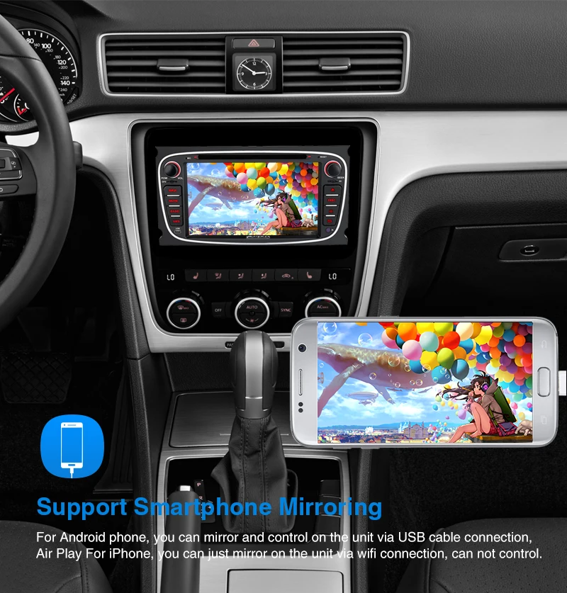 Discount Pumpkin 2 Din 7"Android 9.0 Car DVD Player GPS Navigation Octa-core Car Stereo For Ford Mondeo/Focus Wifi OBD2 Fastboot Headunit 4