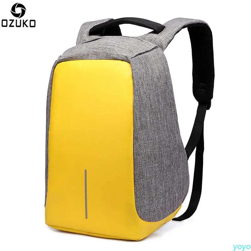 

Ozuko 2019 new Oxford double backpack men's business computer backpack creative USB burglar-proof backpack leisure fashion
