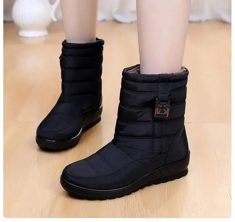 19Winter New Cotton Shoes Thickening Plus Velvet Snow Boots Female Waterproof umbrella Cloth Warm Breathable Boots Women's Boots