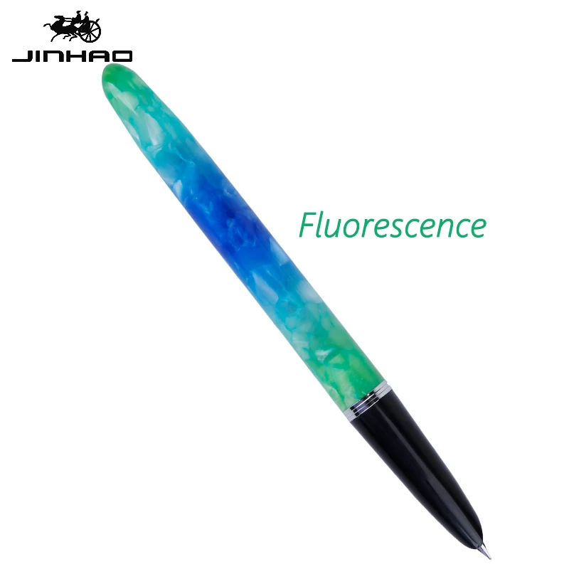 Tampa de Aço Inoxidável de Cristal de Resina Escrita com Caneta de Tinta para Escritório Jinhao Caneta Acrílica Extra Fine Nib 0.38 Milímetros Suave Cor 7 Nib 0.38 milímetros Suave Escrita com Caneta de Tinta para escritório