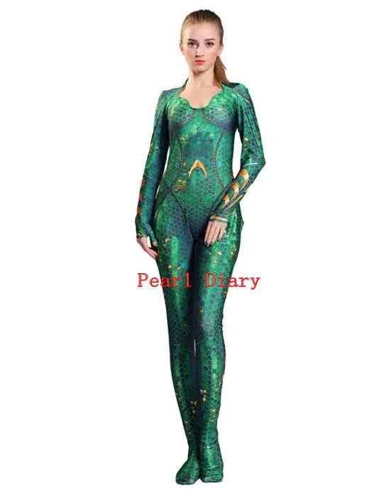 Костюм для косплея на Хэллоуин комбинезон с 3D Цифровым принтом Zentai аниме Aquaman Mera| |