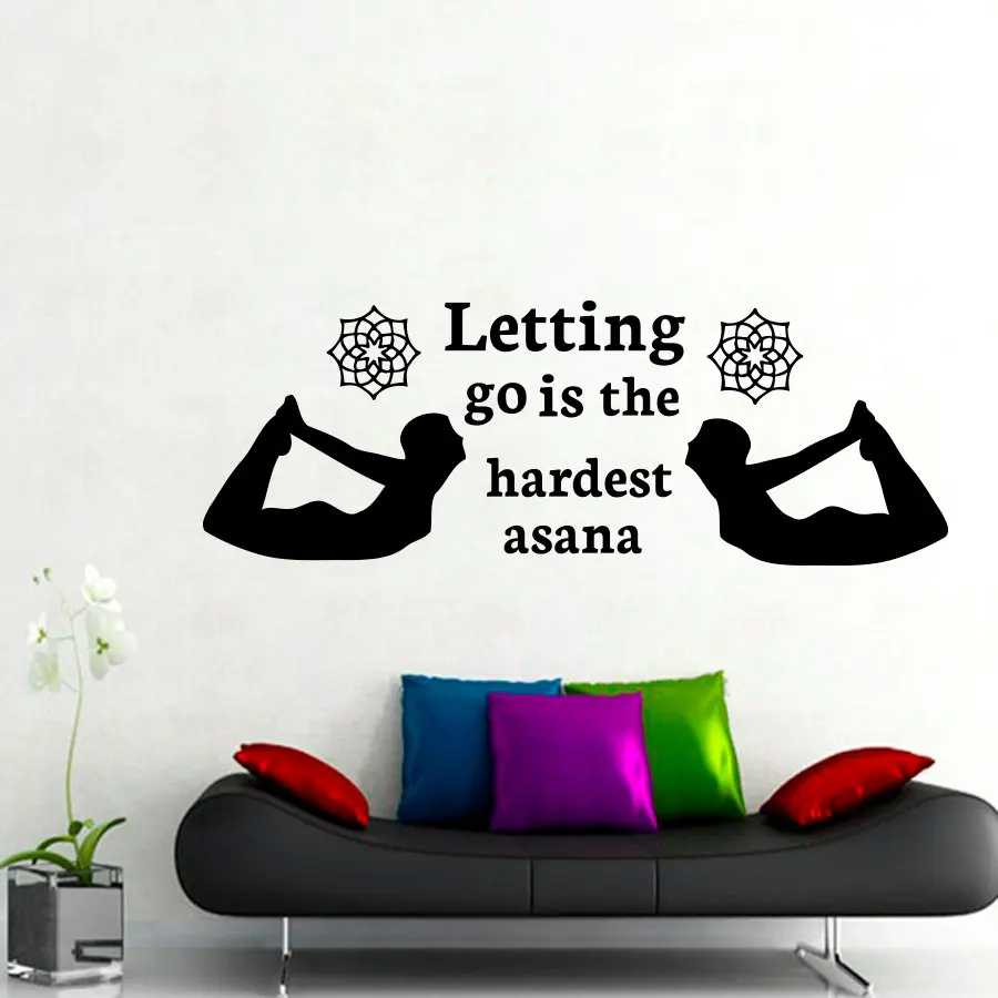 Художественный Декор Let Go Is The Hard Asana настенные наклейки с йогой гостиная