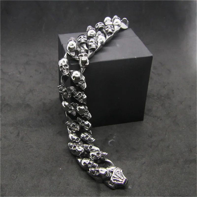 New Design Fashion Ghost Skull Bracelet 316L Stainless Steel Hiphot ...