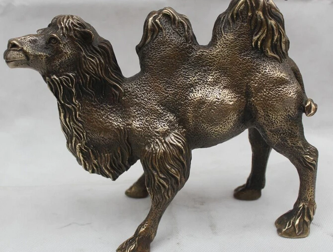 

wholesale factory 9"China Chinese Feng Shui Bronze Lucky Lifelike Camel Statue