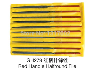 

Free Shipping 5*180 mm 10pc Red handle halfround file,gold dental goldsmith Tools,jewelry fixing needle,jewelry engraving files