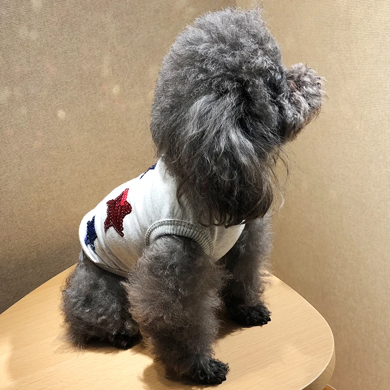 Новая летняя жилетка для собак дешевая мягкая звезда блестящая Одежда для собак одежда XS S M L XL