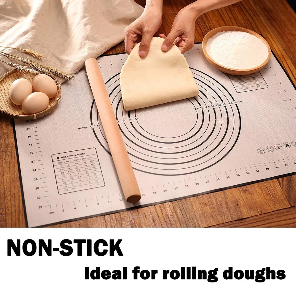 Lmetjma Reusable Silicone Pastry Mat Non Slip Baking Mat With