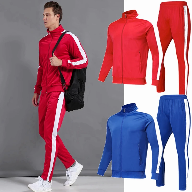 

Running sportswear 2019 New Men children Football jogging Sports clothing Tracksuit blank soccer jerseys set workout Clothes Set