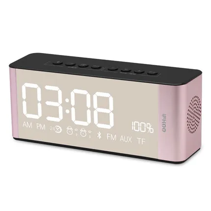 

Bedside Alarm Clock with Bluetooth Speaker, Wireless Stereo Sound Speaker Built-in TF Card, LED Nightstand Clock D3