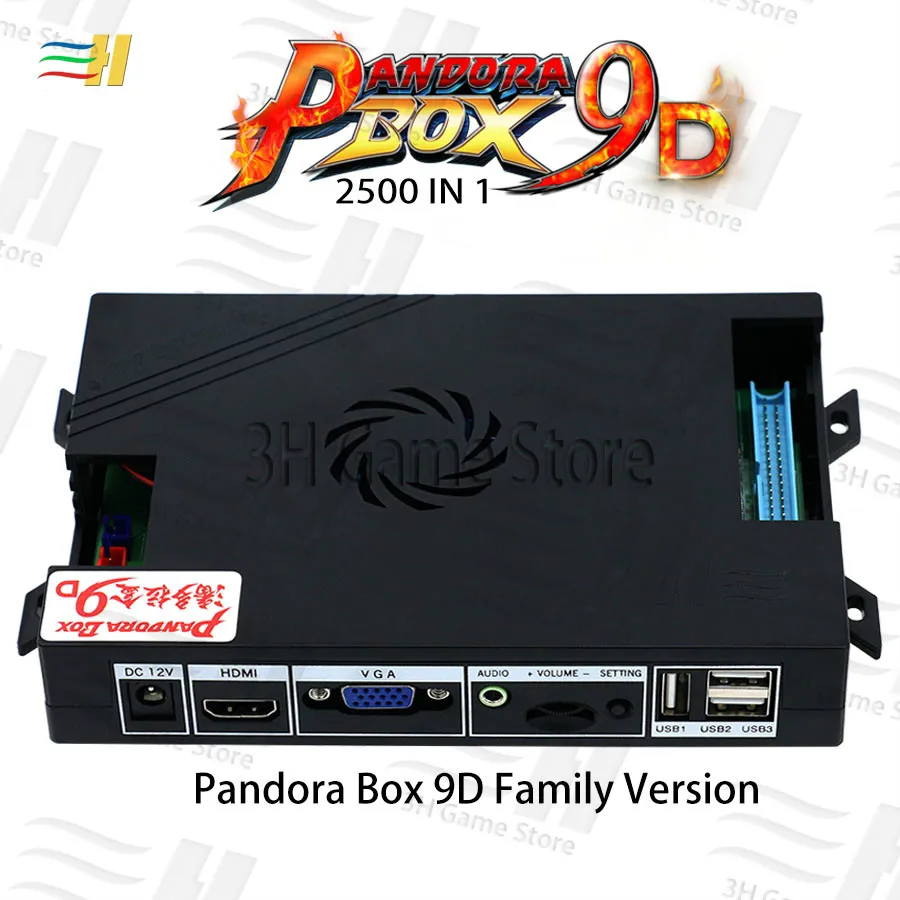  2019 caja de Pandora 9d 2500 en 1 Tarjeta de versión familiar soporte 3d juego para consola arcade 
