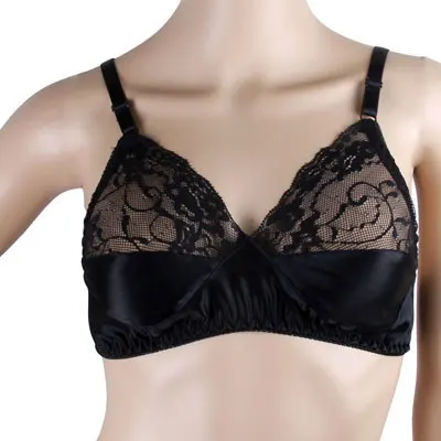 Double-Sided Mulberry silk bra wireless thin women's lace bra health care underwear