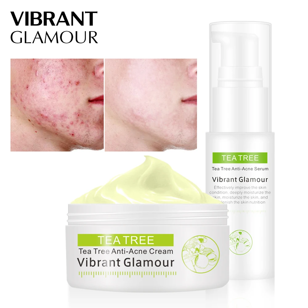 VIBRANT GLAMOUR Tea Tree Face Cream Anti Acne Treatment Liquid Essence