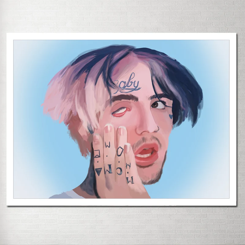 

Canvas Modular Prints Wall Art Pictures Home Decor Rapper Lil Peep Painting Modern Nordic Watercolor Style Poster Living Room