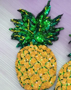

16*26CM Encrypted String of Beads The Pineapple Flowers Sequins Embroidery Patch Garment Accessories RS388