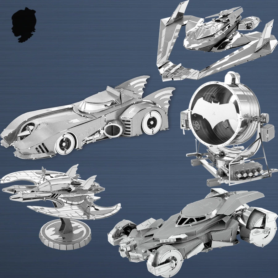 

BATMAN V SUPERMAN BAT-SIGNAL BATWING BATMOBILE DC Comic hero 3D puzzle building Belong to you Metal model DIY Collection