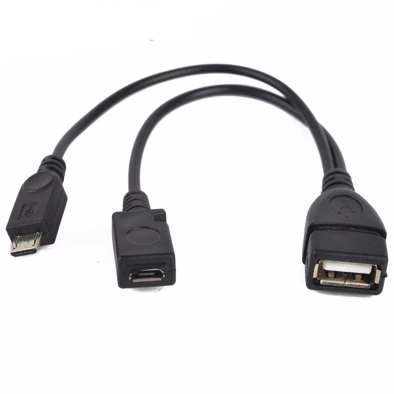 1 in 2 OTG Micro USB Host Power Y Splitter USB Adapter to Mirco 5 Pin Male Female Cable Black for Xiaomi REDMI NOTE 4 Sony MEIZU