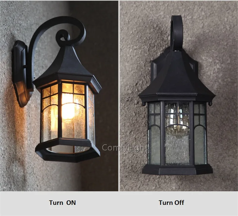 Sconce da Lâmpada de Vidro do Vintage Lâmpada de Parede ao ar Pátio com Jardim Varanda à Prova Iluminação de Parede Livre Levou Villa Designer Real Casa - Pátio d' Água 7 Sconce da lâmpada de vidro do vintage