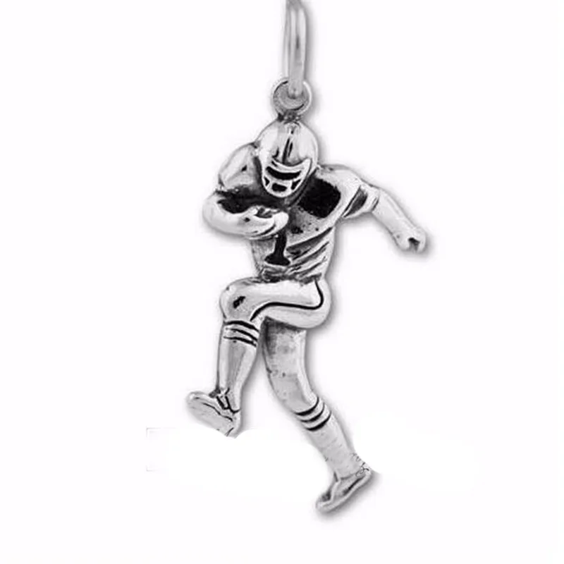 5010.29 silver American football player Dangle Charms Jewelry DIY Finding Fit Bracelet Necklace or Floating Locket Accessories