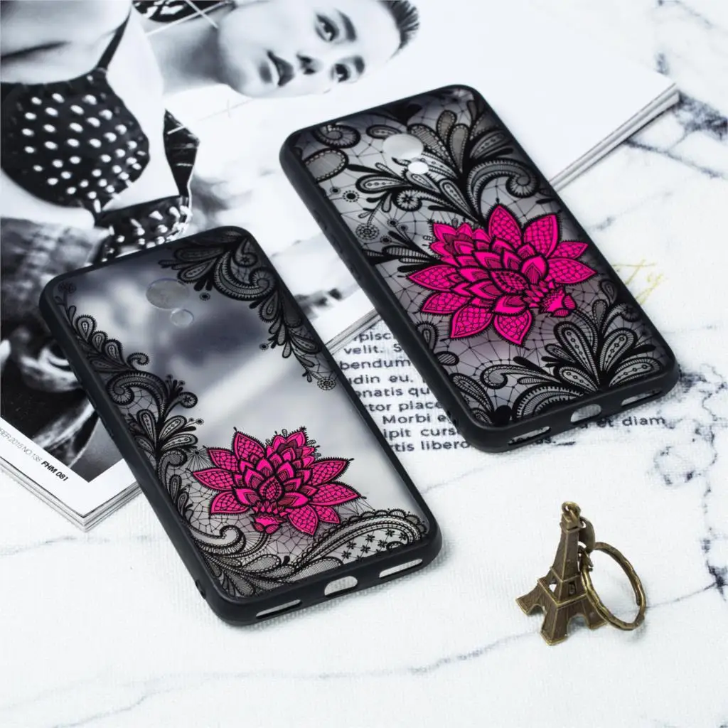

For Meizu M3 M3S M5 M5S M6 Mini M3E Case Hard PC+TPU Relief Lace Rose Flower Protect Back Cover Case for meizu U10 U20 Pro7 MX6
