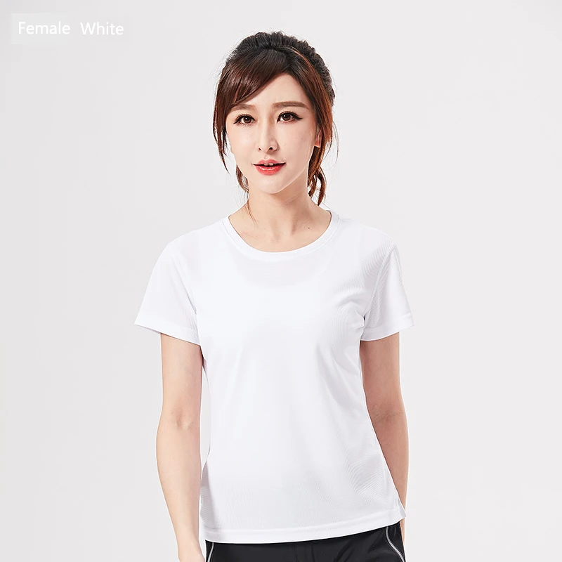 Женская Спортивная футболка LXIAO Gym, быстросохнущая женская футболка с круглым вырезом, дышащая эластичная Базовая футболка с коротким рукавом для фитнеса - Цвет: Белый