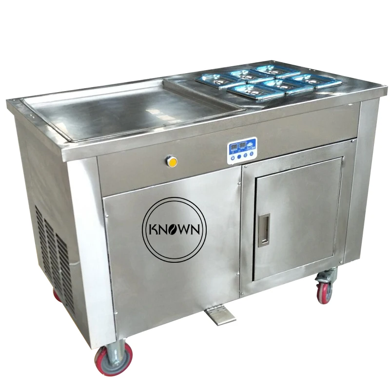 220V R410A ролл из жареного мороженого машина двойной компрессор для льда | Бытовая