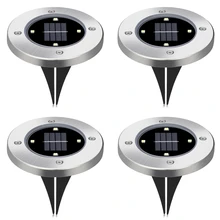 4 шт./2 шт. 4 светодиодов на солнечных батареях IP65 Водонепроницаемый земли лампы для открытый забор лужайке Сад Двор Путь