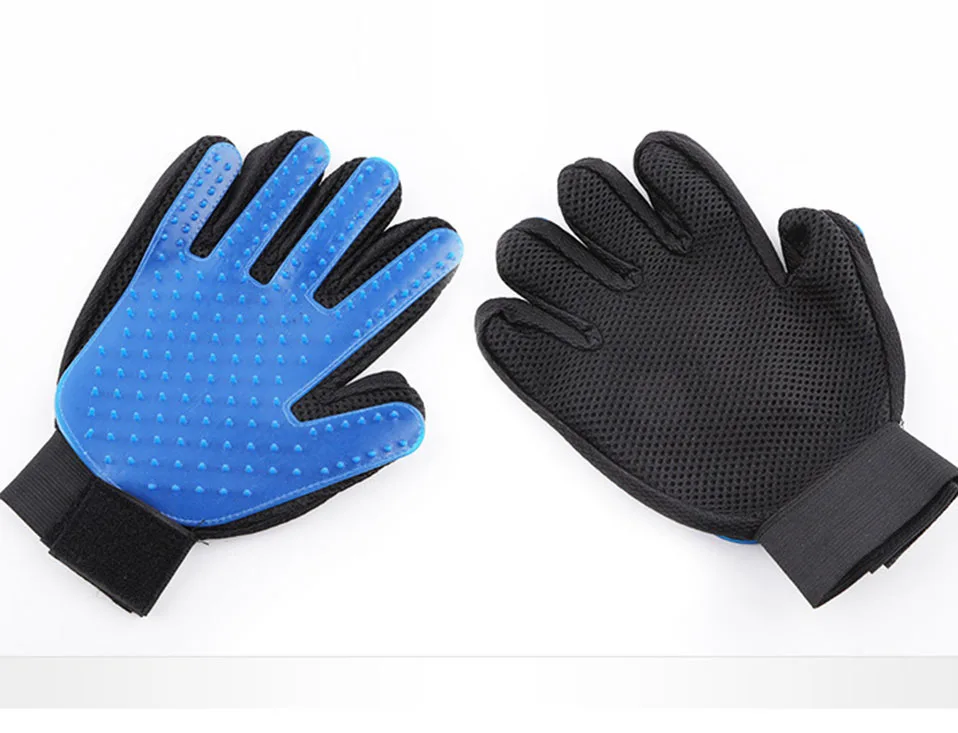 Blue Brush Glove For Animal Cat Cleaning Brush Finger Silicone Gloves For Cats Dogs Pet Hair Remover Glove Grooming              (3)