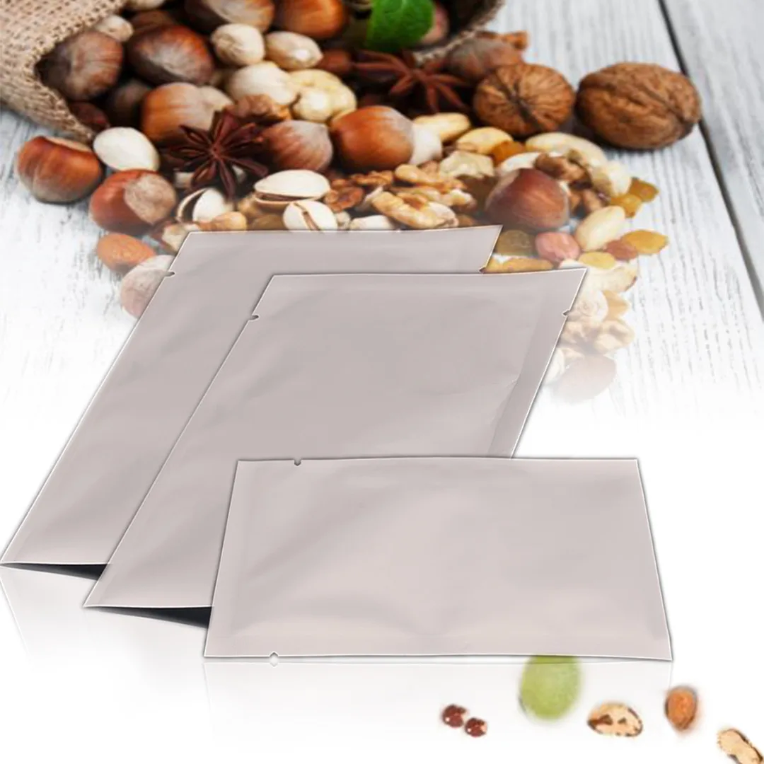 100pcs Multifunction Kitchen Tools Storage Aluminum Foil Bag Silver  Bags Vacuum Sealer Zipper Food Saver Fresh Bags