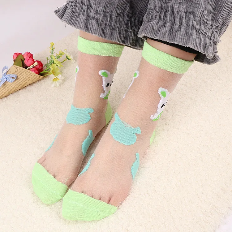 6 пар/лот, летние носки для девочек ультратонкие дышащие детские носки с кристаллами модные эластичные шелковые Детские носки с принтом