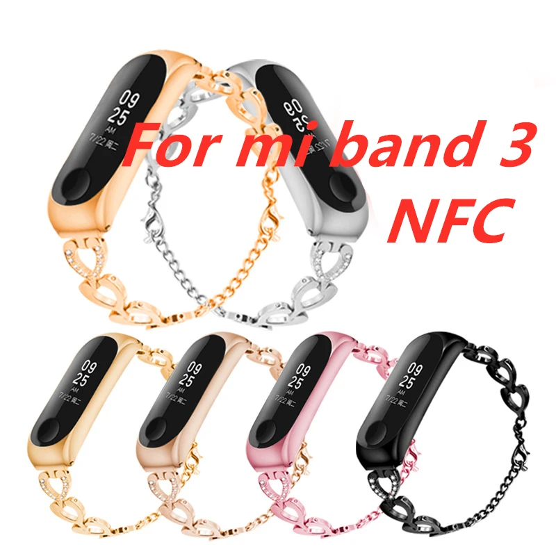 Модный браслет для mi Band 3 4 NFC ремешок металлический браслет аксессуары для смарт-браслета для Xiaomi mi Band 3 Xia mi Xaio mi Xio mi