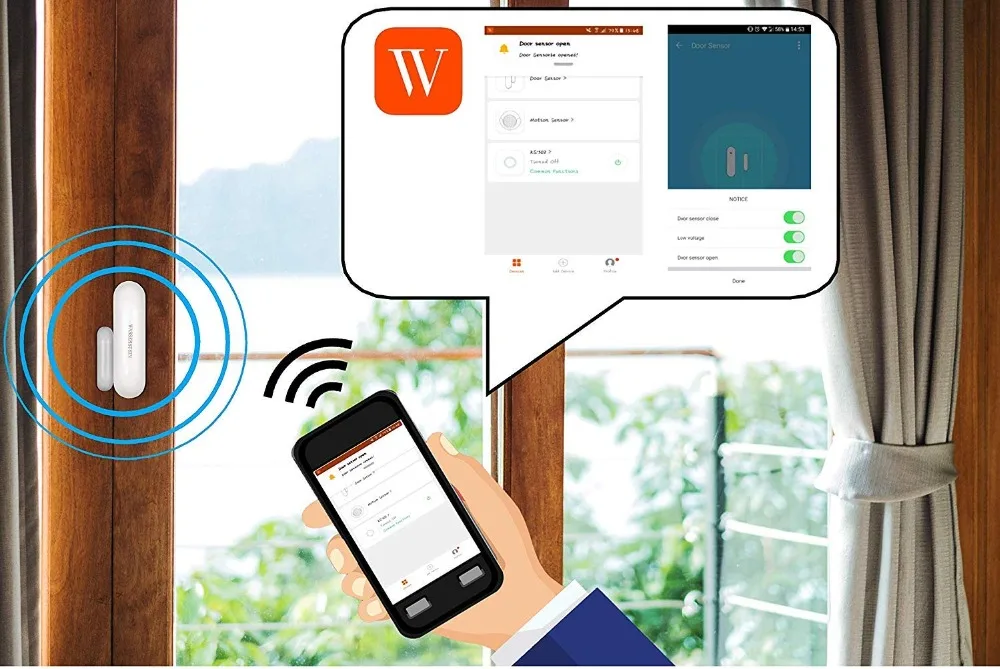 Wi-Fi окна дверные контакты сенсор для TUYA умный дом сигнализация с функцией видеонаблюдения Комплект Поддержка wifi с бесплатным SmartLife TUYA Smart APP