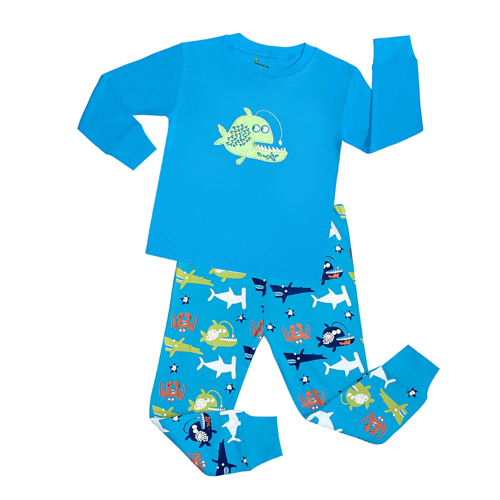 Детская Рождественская одежда; комплекты детской одежды; пижамные комплекты для мальчиков и девочек; 22 дизайна; детская одежда для сна; Пижама с динозавром и Бэтменом - Цвет: NO20