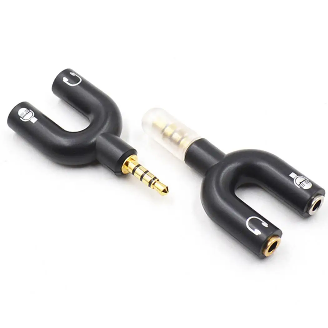 

Audio Splitter Male to 2 Female 0.1inch Plug U-shaped Small and compact design 3.5mm/0.1inch Audio Adapter