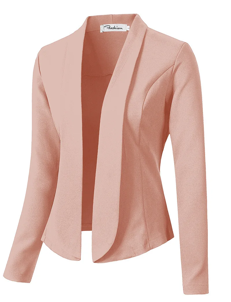ZOGAA 9 Pure Color Women Work Office Lady Coat None Button Business Female Casual Slim Office Female Tops Jackets Hot Sale