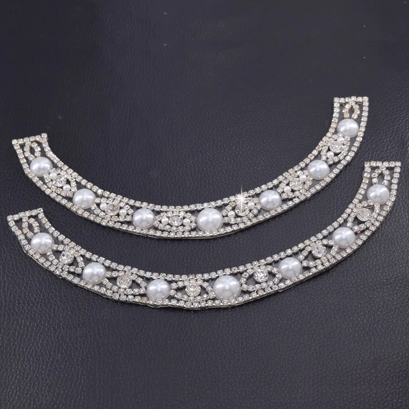 Hot transfer pearl women appliques neckline (4)