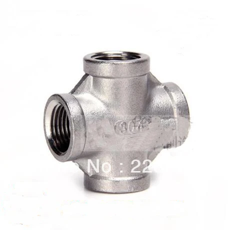 

Free shipping 3/4" Stainless steel SS304 Cross internal threaded 4-way water pipe connector NPT Homebrew Hardware Pump fitting