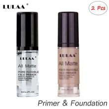

LULAA Base Makeup Primer & Foundation Set Moisturizer Brighten Liquid Concealer Waterproof Natural Cosmetic 2 pcs