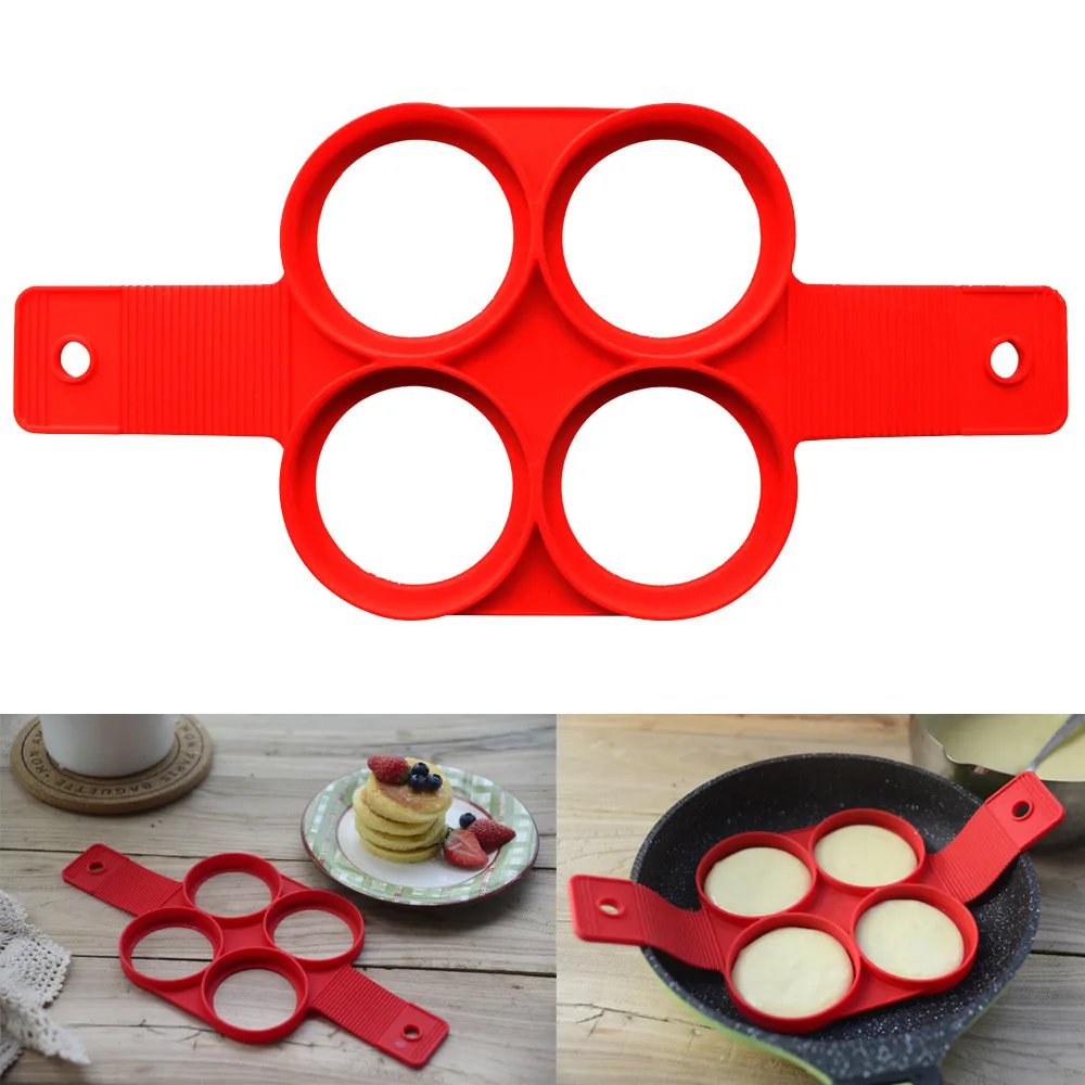 4 Cavity Pancakes Maker Fantastic Fast & Easy Way to Make Perfect cooking tool Silicone Pancake
