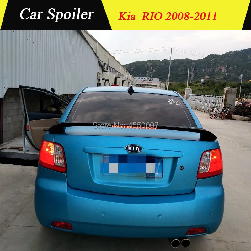 Используется для Kia RIO спойлер 2008-2011 RIO спойлер с светильник высокого качества ABS Материал заднее крыло автомобиля праймер цвет задний спойлер