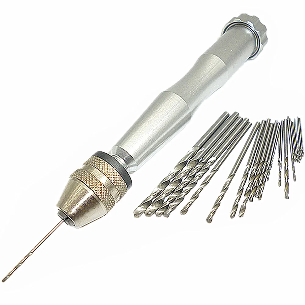 Mini Micro Aluminum Hand Drill W Keyless Chuck