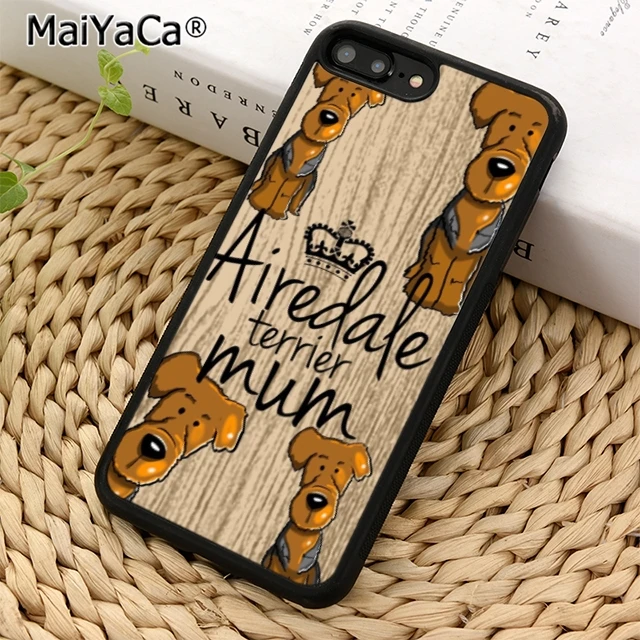 MaiYaCa Airedale terrier cute mum dog Phone Case Cover For iPhone 5 6s 7 8 plus 11 pro X XR XS max Samsung S6 S7 edge S8 S9 S10 |