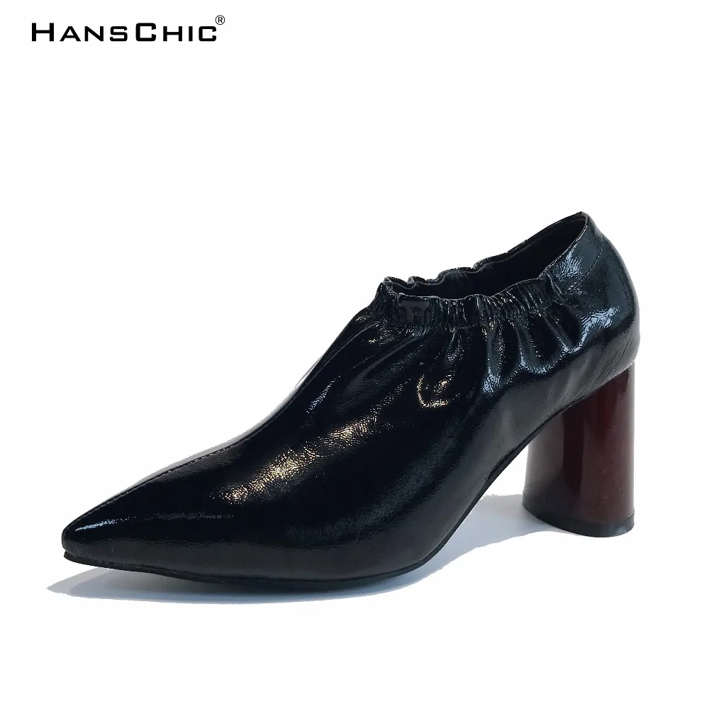

HANSCHIC 2018 Spring New Arrival Black Vintage Retro Slip on Ladies Womens High Spike Heels Pumps Shoes for Women 6903